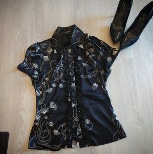 Unique, Bebe, Silk, dressy top. EUC.